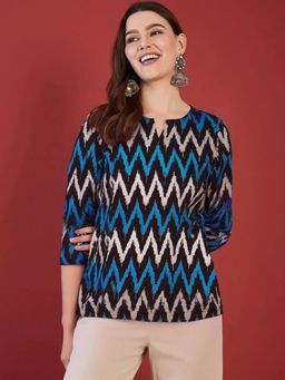 Gahan - Womens Multi-Color Printed Cotton Blend Short Kurti