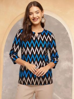 Gahan - Womens Multi-Color Printed Cotton Blend Short Kurti