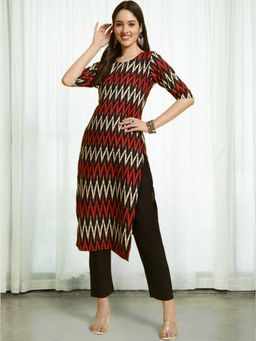 Gahan - Womens Multi-Color Printed Kurta with Straight Pant