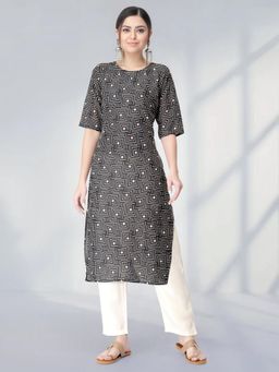 Gahan - Womens Black Festive & Ethnic Casual Printed Kurta with Pant