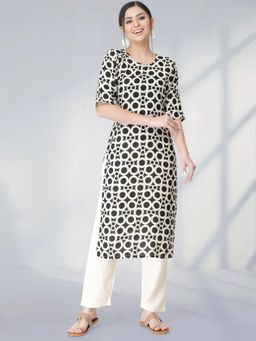 Gahan - Womens Black Festive & Ethnic Casual Printed Kurta with Pant