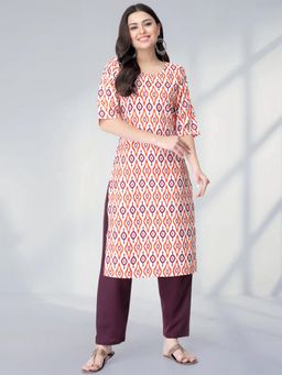 Gahan - Womens Multi-Color Festive & Ethnic Casual Printed Kurta with Pant