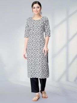 Gahan - Womens Blue Festive & Ethnic Floral Printed Kurta with Pant