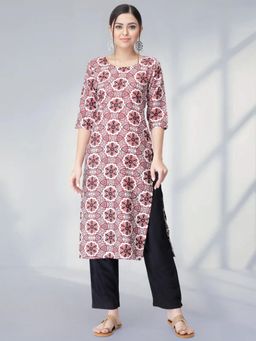 Gahan - Womens Pink Festive & Ethnic Floral Printed Kurta with Pant