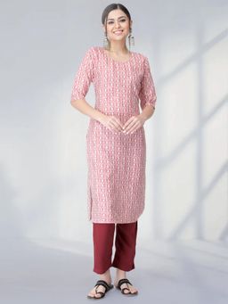 Gahan - Womens Pink Festive & Casual Printed Kurta with Pant