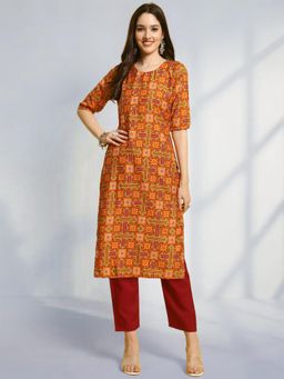 Gahan - Womens Multi-Color Festive & Printed Kurta with Pant