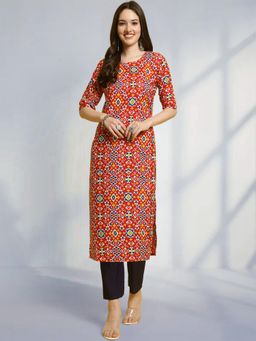 Gahan - Womens Red Festive & Printed Kurta with Pant