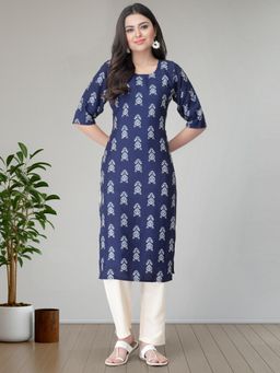 Gahan - Womens Blue Festive & Floral Printed Kurta with Pant