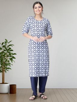 Gahan - Womens Blue Festive & Printed Kurta with Pant