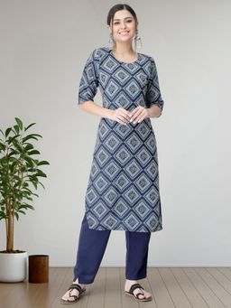 Gahan - Womens Blue Festive & Printed Kurta with Pant