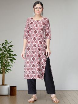 Gahan - Womens Pink Festive & Floral Printed Kurta with Pant