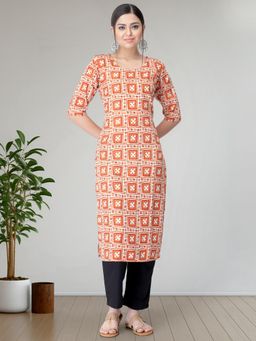Gahan - Womens Coral Festive & Printed Kurta with Pant