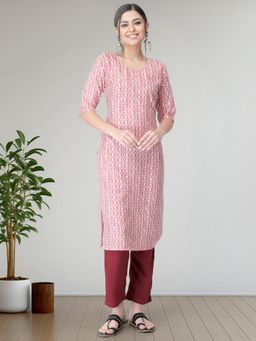Gahan - Womens Pink Festive & Casual Printed Kurta with Pant