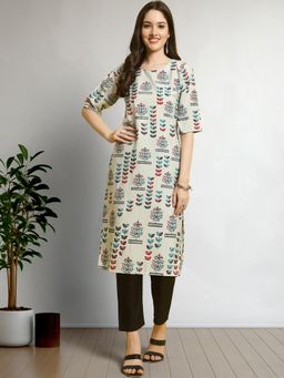 Gahan - Womens Grey Festive & Floral Printed Kurta with Pant
