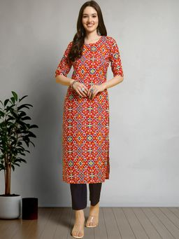 Gahan - Womens Red Festive & Printed Kurta with Pant