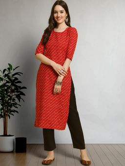 Gahan - Womens Red Festive & Printed Kurta with Pant