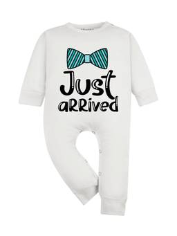 Arvesa - White Just Arrived Printed Romper (0-3 Months)