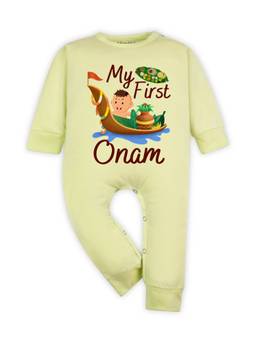 Arvesa - Yellow My First Onam Printed Romper