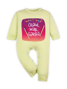 Arvesa - Yellow Crawl Walk Garba Printed Romper