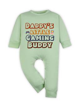 Arvesa - Green Daddy Little Gaming Buddy Typography Romper