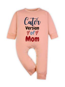 Arvesa - Peach Cuter Version Of Mom Typography Romper