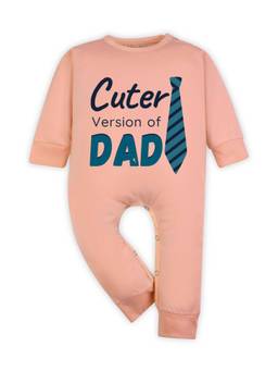 Arvesa - Peach Cutest Version Of Dad Printed Romper
