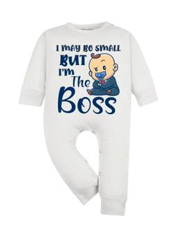 Arvesa - White I may Be Small But I am Boss Printed Romper