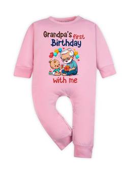 Arvesa - Pink Grandpa's First Firthday With Me Printed Romper