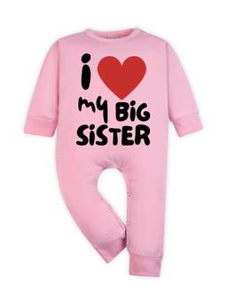 Arvesa - Pink I love My Big Sister Printed Romper