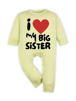 Arvesa - Yellow I love My Big Sister Printed Romper