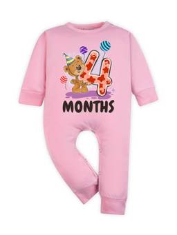 Arvesa - Pink 4 Month Monthly Milestone Printed Romper (3-6 Months)