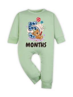 Arvesa - Green 5 Month Monthly Milestone Printed Romper (3-6 Months)
