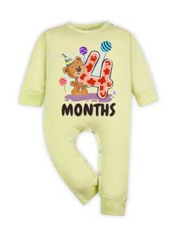 Arvesa - Yellow 4 Month Monthly Milestone Printed Romper (3-6 Months)