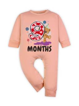 Arvesa - Peach 9 Month Monthly Milestone Printed Romper (6-12 Months)