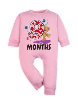 Arvesa - Pink 9 Month Monthly Milestone Printed Romper (6-12 Months)