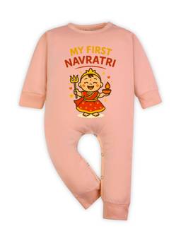 Arvesa - Peach My First Navratri Printed Romper