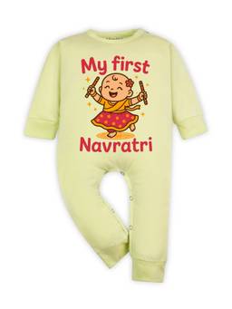 Arvesa - Yellow My First Navratri Printed Romper