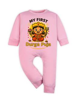 Arvesa - Pink My First Durga Puja Printed Romper