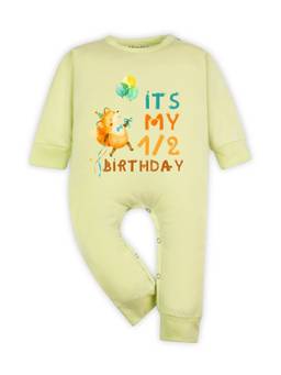 Arvesa - Yellow Half Birthday Monthly Milestone Printed Romper (6-12 Months)