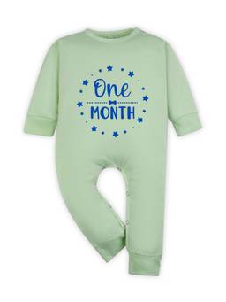 Arvesa - Green 1 Month Monthly Milestone Printed Romper (0-3 Months)