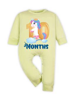 Arvesa - Yellow 10 Month Monthly Milestone Printed Romper (6-12 Months)