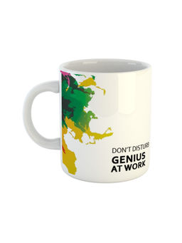 ARTBUG - White Don't Disturb DND Genius At Work Printed Ceramic Coffee Mug
