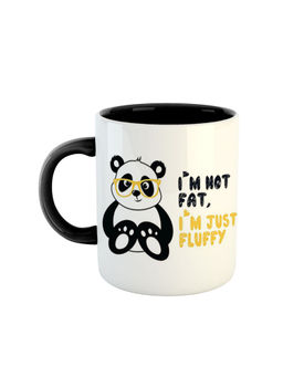 ARTBUG - Black I'M Not Fat I'M Just Fluffy Panda Printed Ceramic Coffee Mug