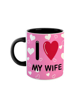 ARTBUG - Black Valentines Day Gifts For Girlfriend I Love My Wife Printed Ceramic Coffee Mug