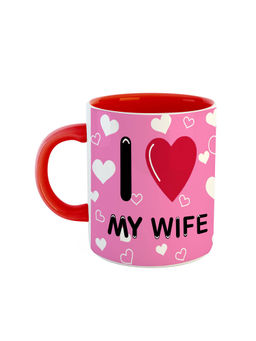 ARTBUG - Red Valentines Day Gifts For Girlfriend I Love My Wife Printed Ceramic Coffee Mug