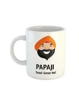 ARTBUG - White Papaji Tussi Great Ho Printed Ceramic Coffee Mug
