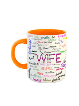 ARTBUG - Orange Gifts For Wife For Birthday Anniversary Printed Ceramic Coffee Mug