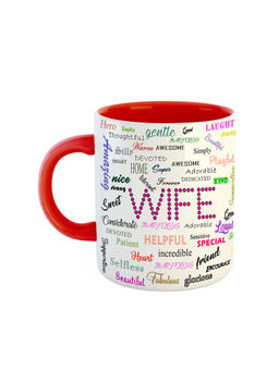 ARTBUG - Red Gifts For Wife For Birthday Anniversary Printed Ceramic Coffee Mug