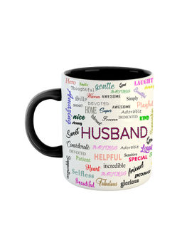 ARTBUG - Black Gifts For Husband For Birthday Anniversary Printed Ceramic Coffee Mug