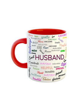 ARTBUG - Red Gifts For Husband For Birthday Anniversary Printed Ceramic Coffee Mug